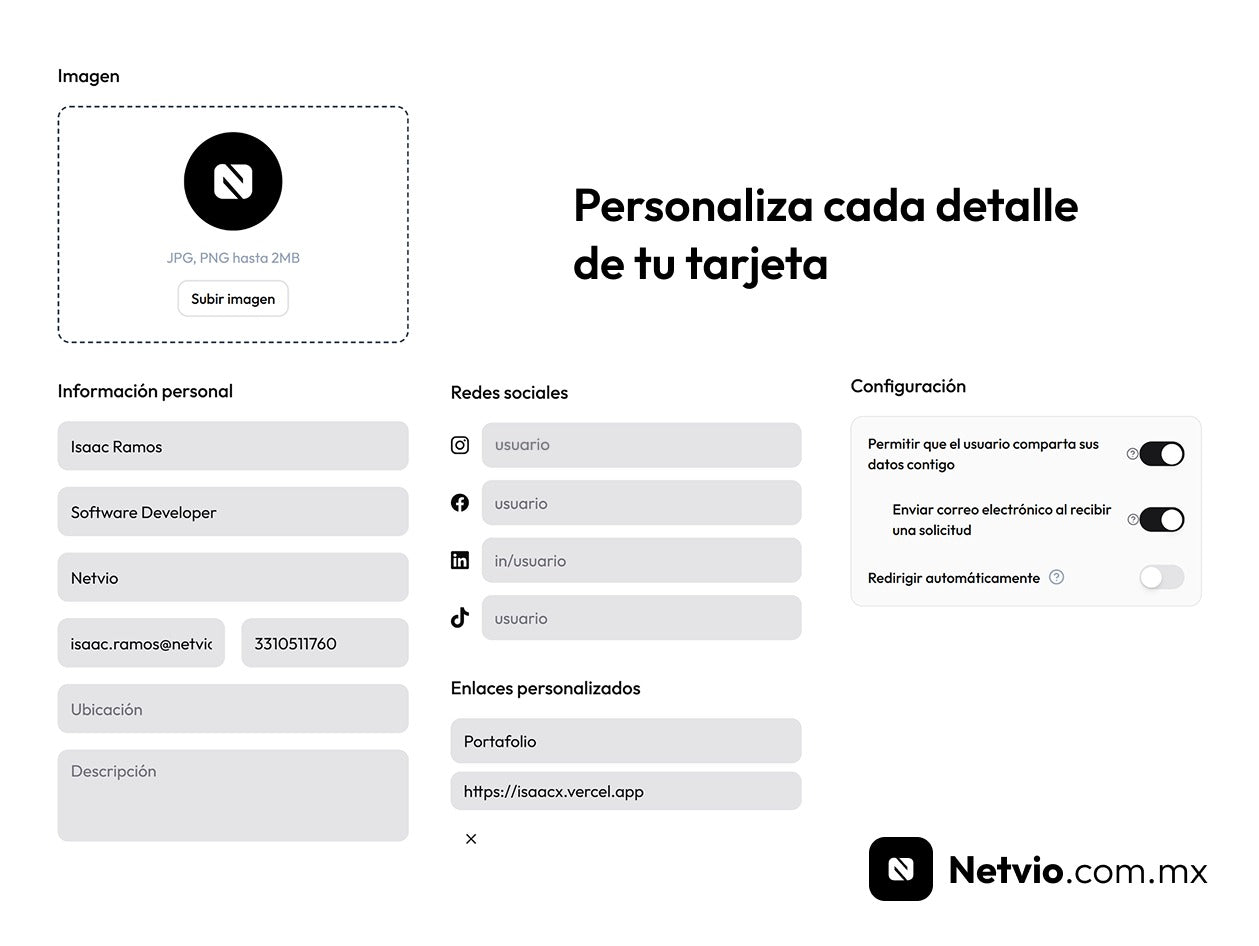 Tarjeta Plástica NFC Netvio personalizada